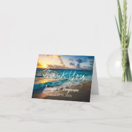Cartão Casamento Personalizado Da Praia Da Ocean Waves Ob