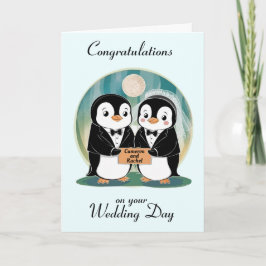 Cartão Casamento Personalizado Pinguim