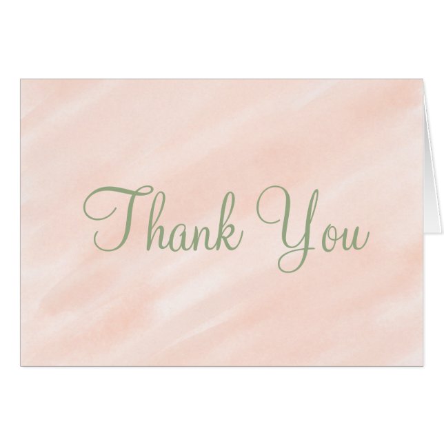 Cartão Casamento por Aquarela Verde Blush Sage (Frente Horizontal)