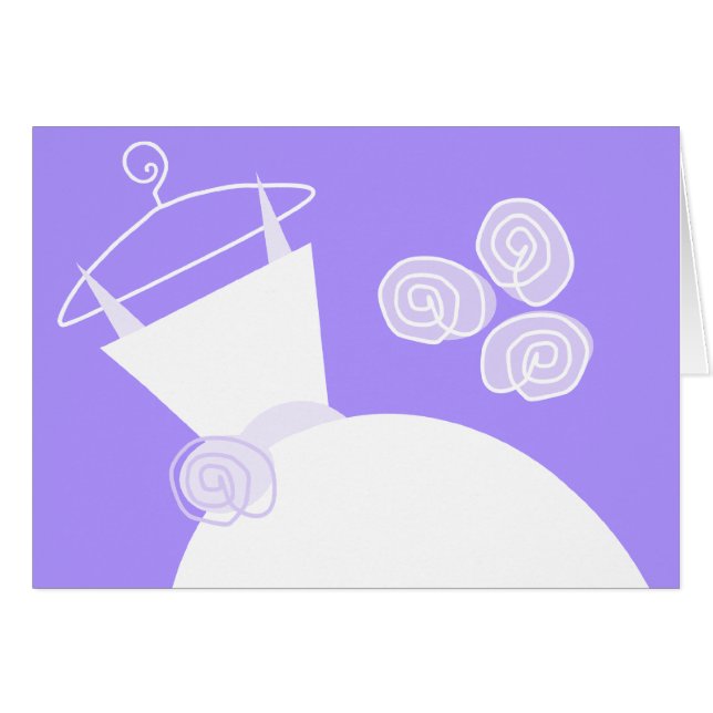 Cartão Casamento Púrpura horizontal (Frente Horizontal)