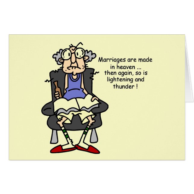Cartão Casamento, Relâmpago, Humor Trovão (Frente horizontal)