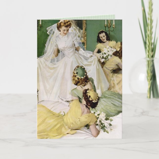 Cartão Casamento retrô dos anos 40 (Frente)