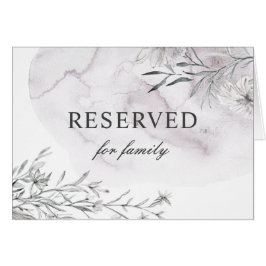 Cartão Casamento roxo aquarela. Sinal reservado floral