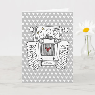 Cartão Casamento Rústico de Trator Personalizado no País
