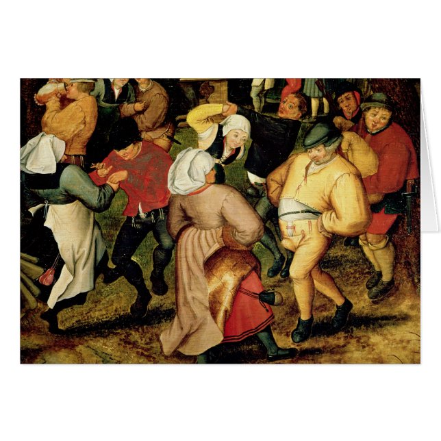 Cartão Casamento rústico, detalhe de pessoas da dança (Frente Horizontal)