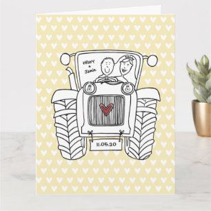 Cartão Casamento Rústico Personalizado Trator País