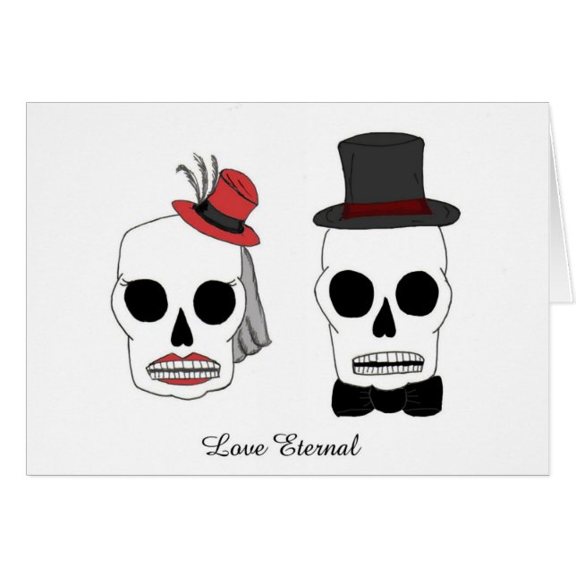 Cartão Casamento Skellies (Frente Horizontal)