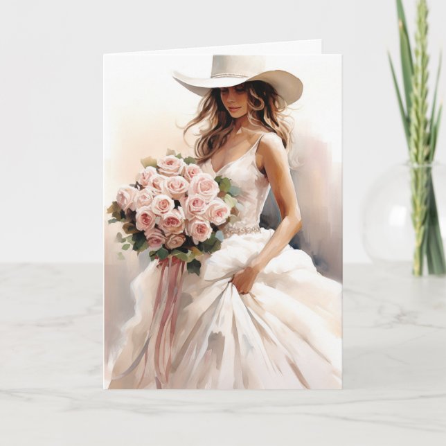 Cartão Casamento Stetson & Lace: Lassoed in Lace (Frente)