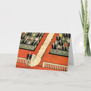 Cartão Casamento vintage, Art Deco Bride e Groom Recentem