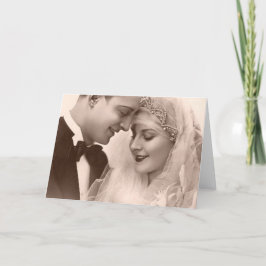 Cartão Casamento vintage Bride e Groom