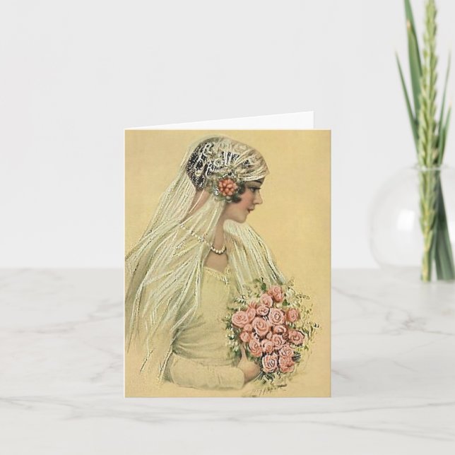 Cartão Casamento vintage Card Brid (Frente)