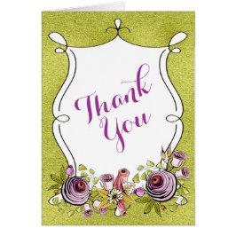 Cartão Casamento Whimsical Obrigado | Florestas, folha FA