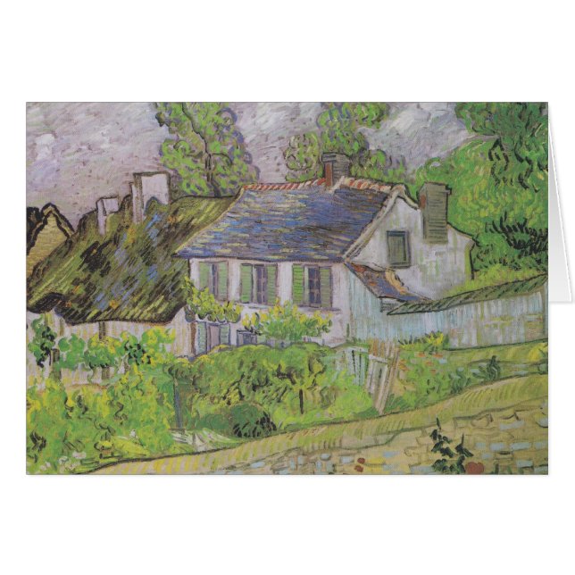 Cartão Casas em Auvers - Van Gogh (1890) (Frente horizontal)
