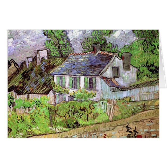 Cartão Casas em Auvers, Vincent van Gogh. (Frente Horizontal)