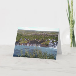 Cartão Cascata de Hraunfossar na Islândia