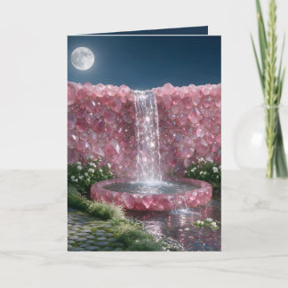 Cartão Cascata de Turmalina Rosa de Outubro