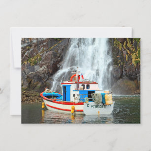 Cartão Cascata e barco