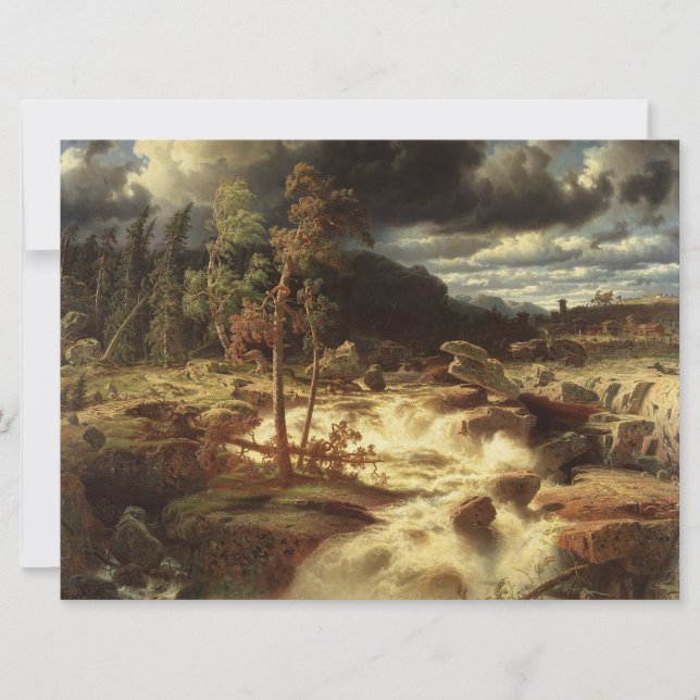 Cartão Cascata na Suecia (por Marcus Larson) (Frente)