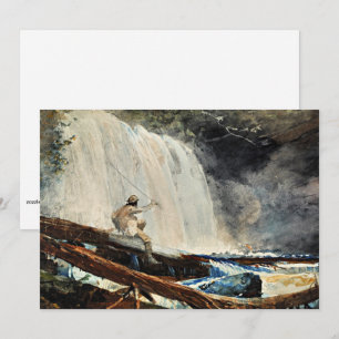 Cartão Cascata nos Adirondacks por Winslow Homer