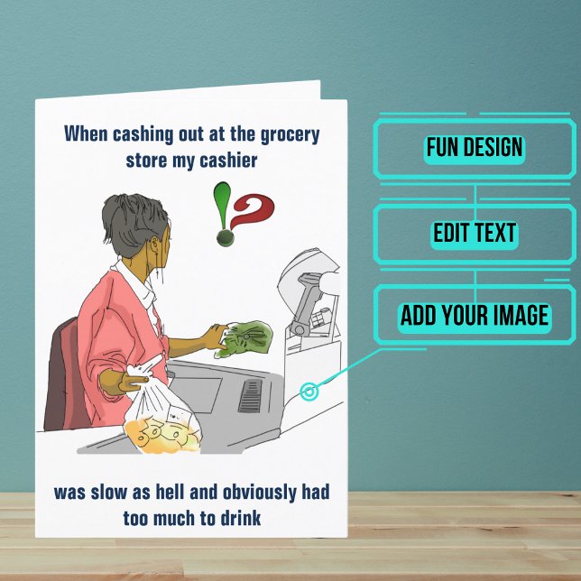 Cartão Cashier Funny Birthday (Looking for the perfect card for that clever cashier friend of yours.)