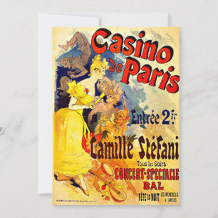 Cartão Casino de Paris, por Jules Cheret, poster vintage