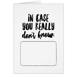 Cartão Caso você realmente não saiba...