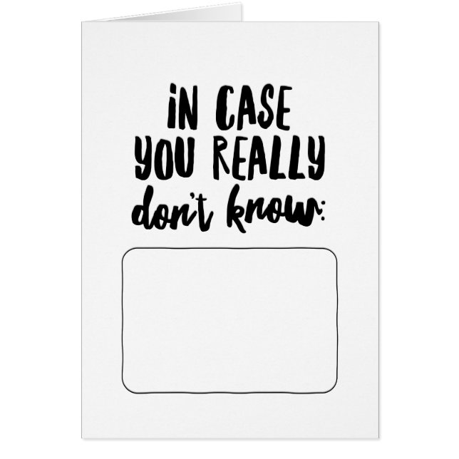 Cartão Caso você realmente não saiba... (Frente)