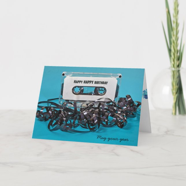 Cartão cassette tape birthday (Frente)