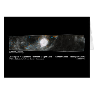 Cartão Cassiopeia A Supernova Remanescente e Light Echo N