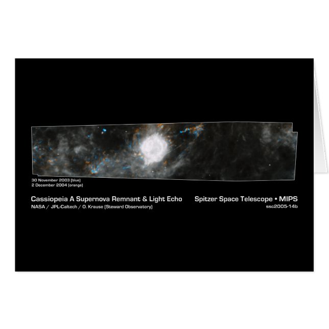 Cartão Cassiopeia A Supernova Remanescente e Light Echo N (Frente Horizontal)