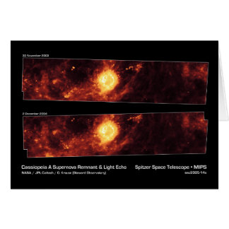 Cartão Cassiopeia A Supernova Remanescente e Light Echo N