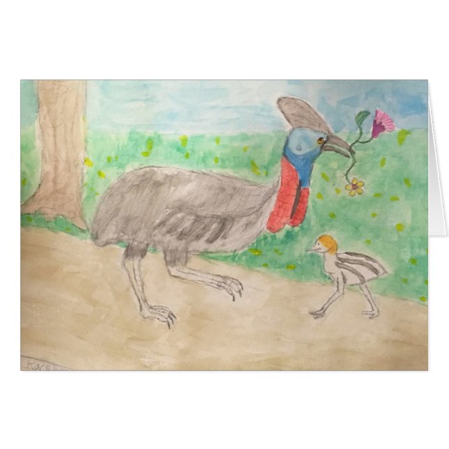 Cartão cassowary (Frente Horizontal)