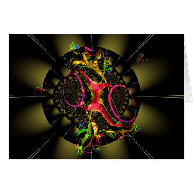 Cartão Castanho chocolate com design da arte do Fractal (Frente horizontal)