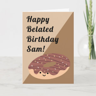 Cartão Castanho, Chocolate, Sprinkles Doughnut   Anivers