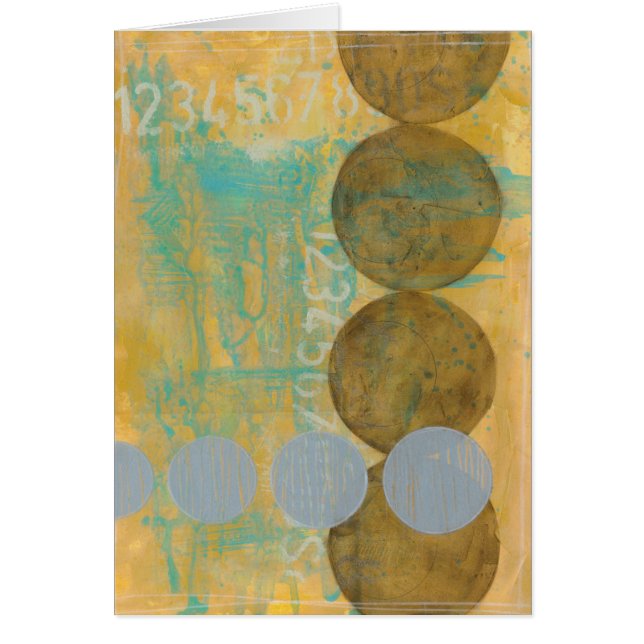 Cartão Castanho Escuro e Círculos de Cinza com Números (Frente)