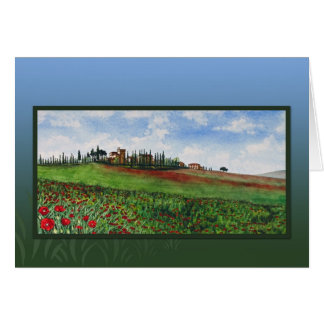 Cartão Castelo com papoilas