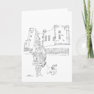 Cartão Castelo de Alnwick, Cavalheiro Escocês, Cão Scotti