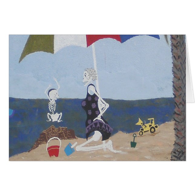 Cartão Castelo de areia da demolição (Frente Horizontal)