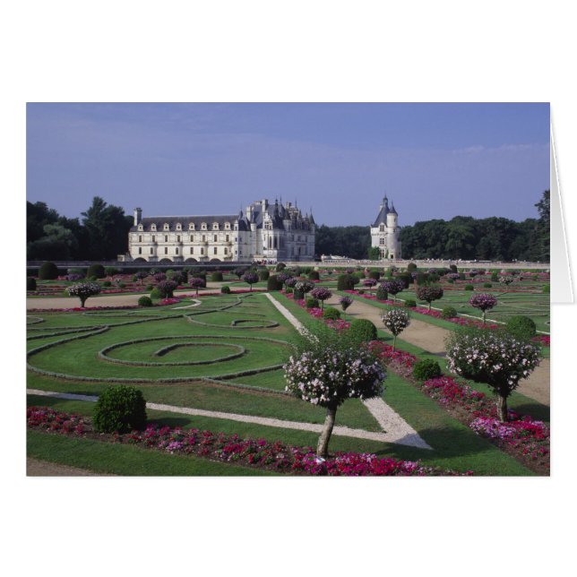 Cartão Castelo de Chenonceau, Vale do Loire, (Frente Horizontal)