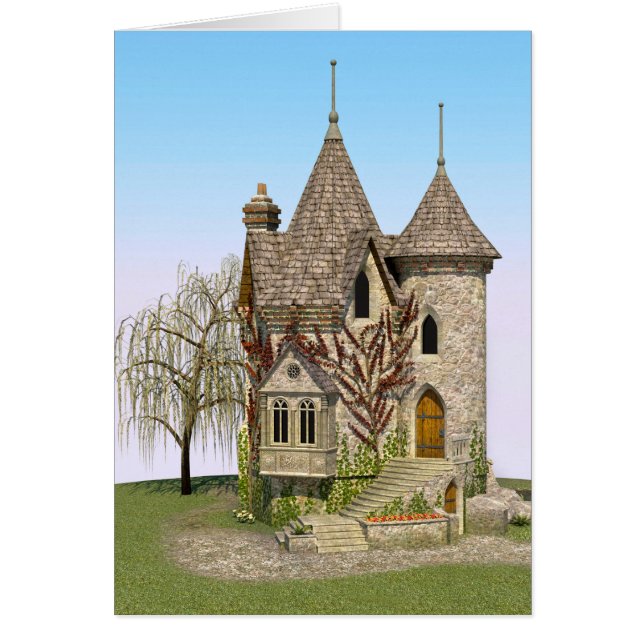 Cartão Castelo de Contos de Fadas (Frente)