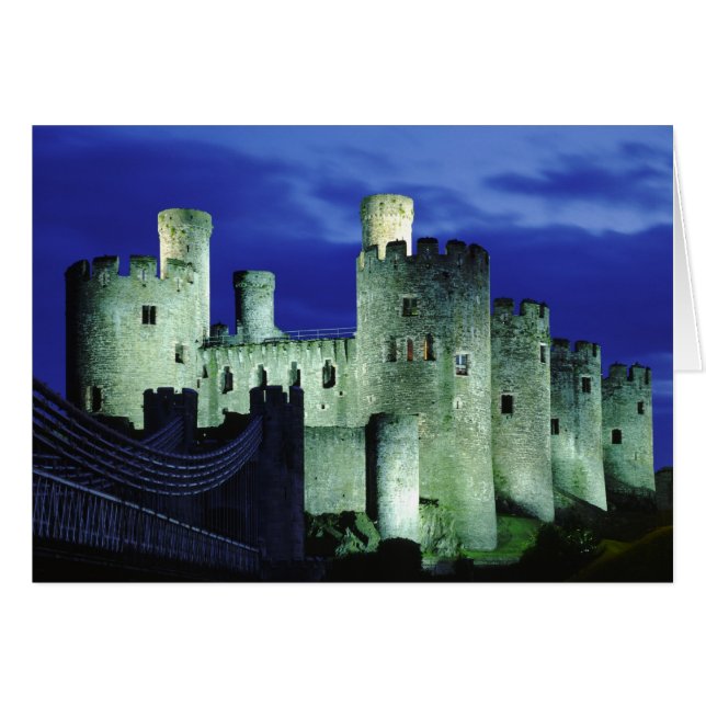 Cartão Castelo de Conwy, Gwynedd, País de Gales (Frente Horizontal)