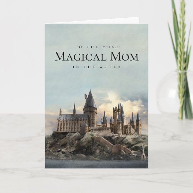Cartão Castelo de Hogwarts Harry Potter Dia das Mães (Frente)