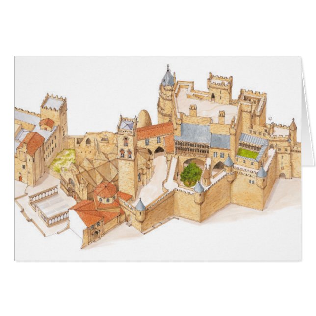 Cartão Castelo de Olite. Espanha de Navarra (Frente Horizontal)