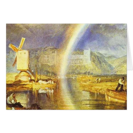 Cartão castelo de william Turner arundel, com arco-íris c