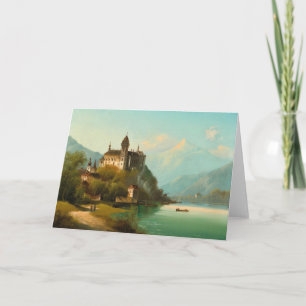 Cartão Castelo em Mountain Lake   Johann Wilhelm Jankowsk