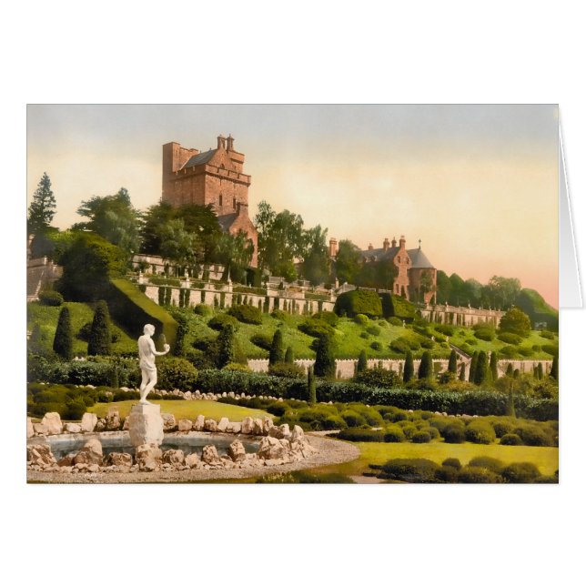 Cartão Castelo Perthshire Scotland de Drummond (Frente horizontal)