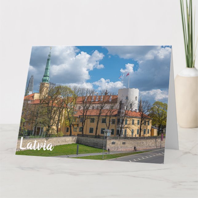 Cartão Castelo Riga em Riga, Letónia (Frente)