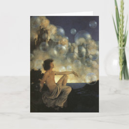 Cartão Castelos de ar, vintage fino de Maxfield Parrish