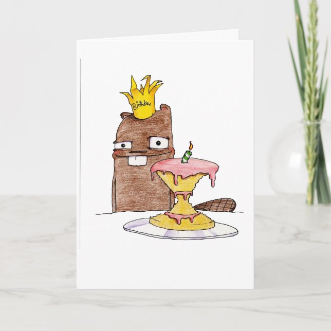 Cartão Castor do aniversário (Frente)