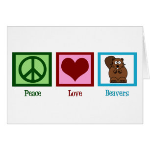 Cartão Castores do amor da paz